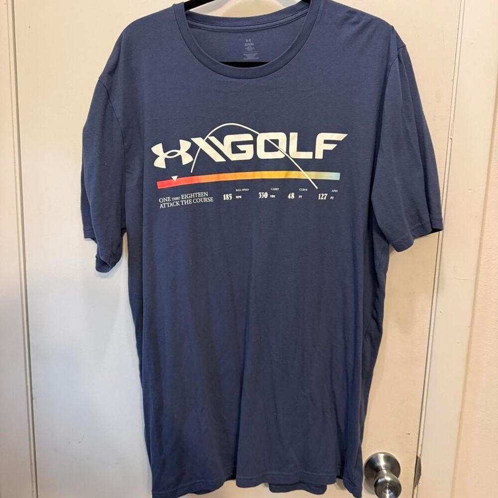 Under-armour Men's Navy and Blue T-shirt